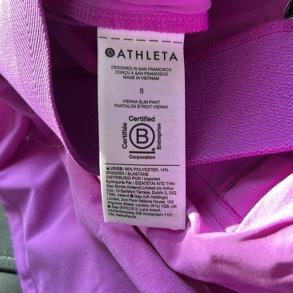 Athleta Vienna Slim Pant Jazzy Purple Lightweight Pockets Stretch Travel 8 NEW - Picture 12 of 15